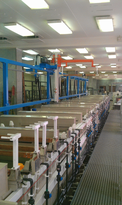 Galvanic line for PCB production